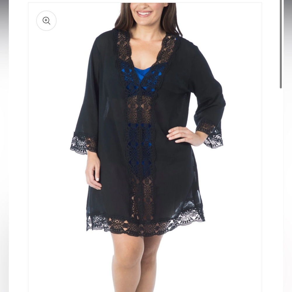 NWT 2024 La Blanca Island Fare V-Neck Tunic - LA8LR55W Sz 2X